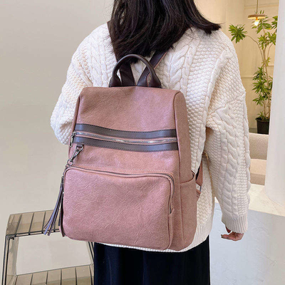 Wasserdicht Computer Laptop 2 Weg Rucksack für Mädchen Bange Tasche Custom PU Leder