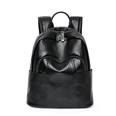 Custom Outdoor Casual Ladies Rucksack aus PU-Leder mit Reißverschluss 37*29*6cm