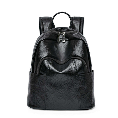 Trägersystem Verstellbares Gürtel Customized Schwarz PU Leder Reißverschluss Rucksack für Frauen