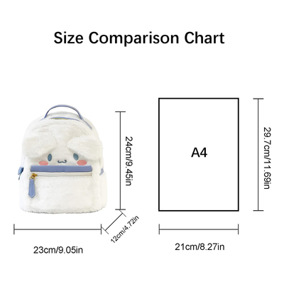 Großhandel Süßes Pelziges Plush-Hund-Mini-Rucksack für Mädchen Doppel-Schultertasche für Kinder Geschenk Kawaii-Schulrucksäcke
