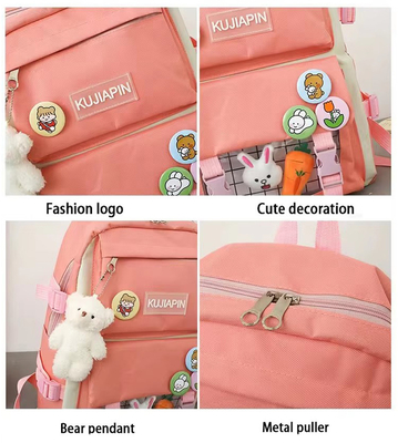 Großhandel Schönes 4 Stück/Set Grundschule Tasche Mädchen Harajuku Kawaii Studenten Buchtasche Teenager Handtasche Großkapazität Studenten Rucksack Mädchen Schul Rucksack Set