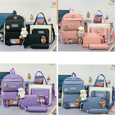 Großhandel Schönes 4 Stück/Set Grundschule Tasche Mädchen Harajuku Kawaii Studenten Buchtasche Teenager Handtasche Großkapazität Studenten Rucksack Mädchen Schul Rucksack Set