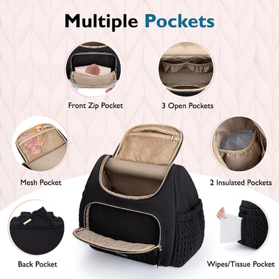 Großhandel Baby Windel Tasche Kleine Windel Rucksack Stilvolle Reise Mini-Mutterschafts-Tagesack Mommy-Tasche für Frauen Casual Tote Bag