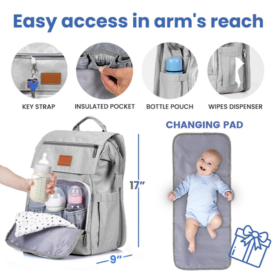 Kleinkind Windelbeutel mit Wechselstücke Großes Reisetaschen Neugeborenes Baby Notwendigkeiten Pack Momy Rucksack Casual Frauen Rucksack